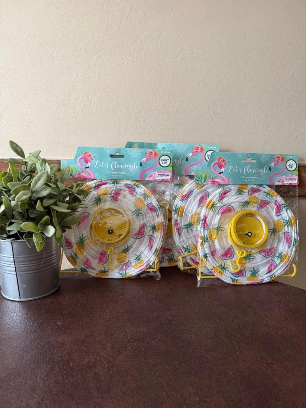 Hobby Lobby Pineapple & watermelon LED Paper Lanterns - Pink, Yellow, Teal